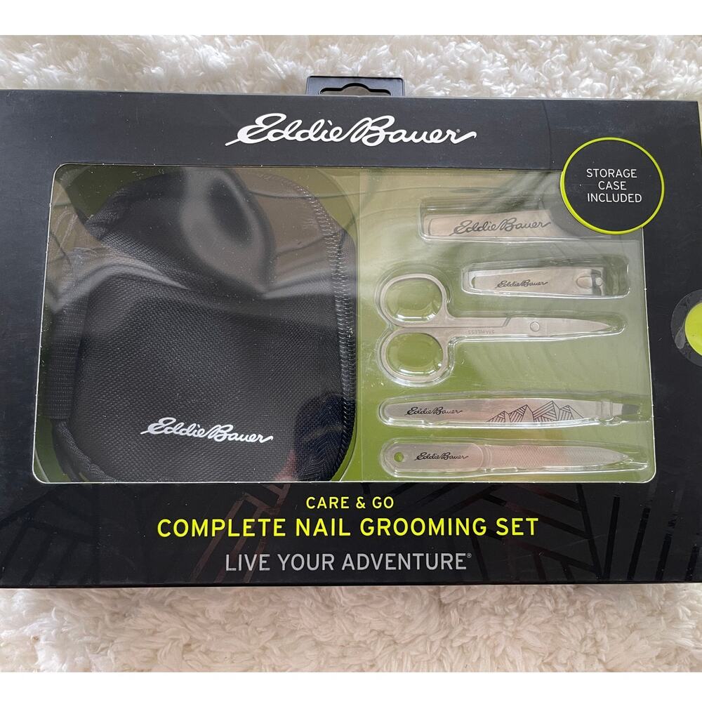 Eddie Bauer Care & Go Complete Nail Grooming Set with Storage Men's NEW